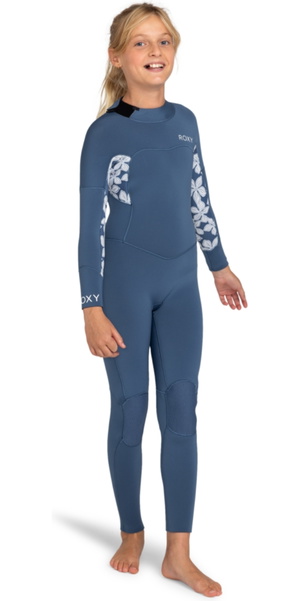2026 Roxy Junior Swell Series 4/3mm Back Zip Neopreno ERGW103057 - Wild Wind Drifter Floral